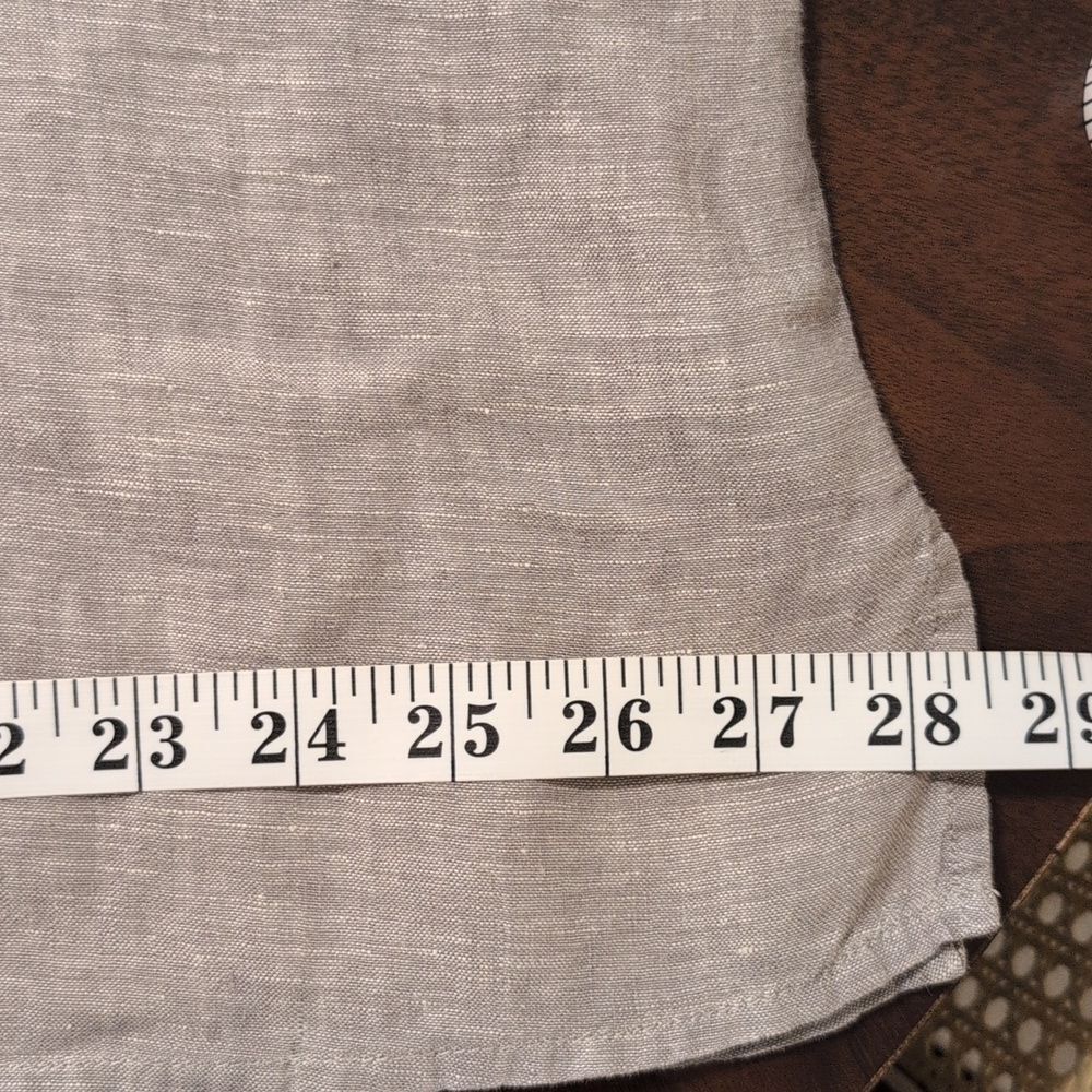 Gray 100 % LinenSleeveless Button-Down Shirt - Picture 11 of 11